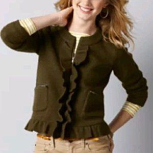 LOFT 100% Merino Wool Peplum Jacket